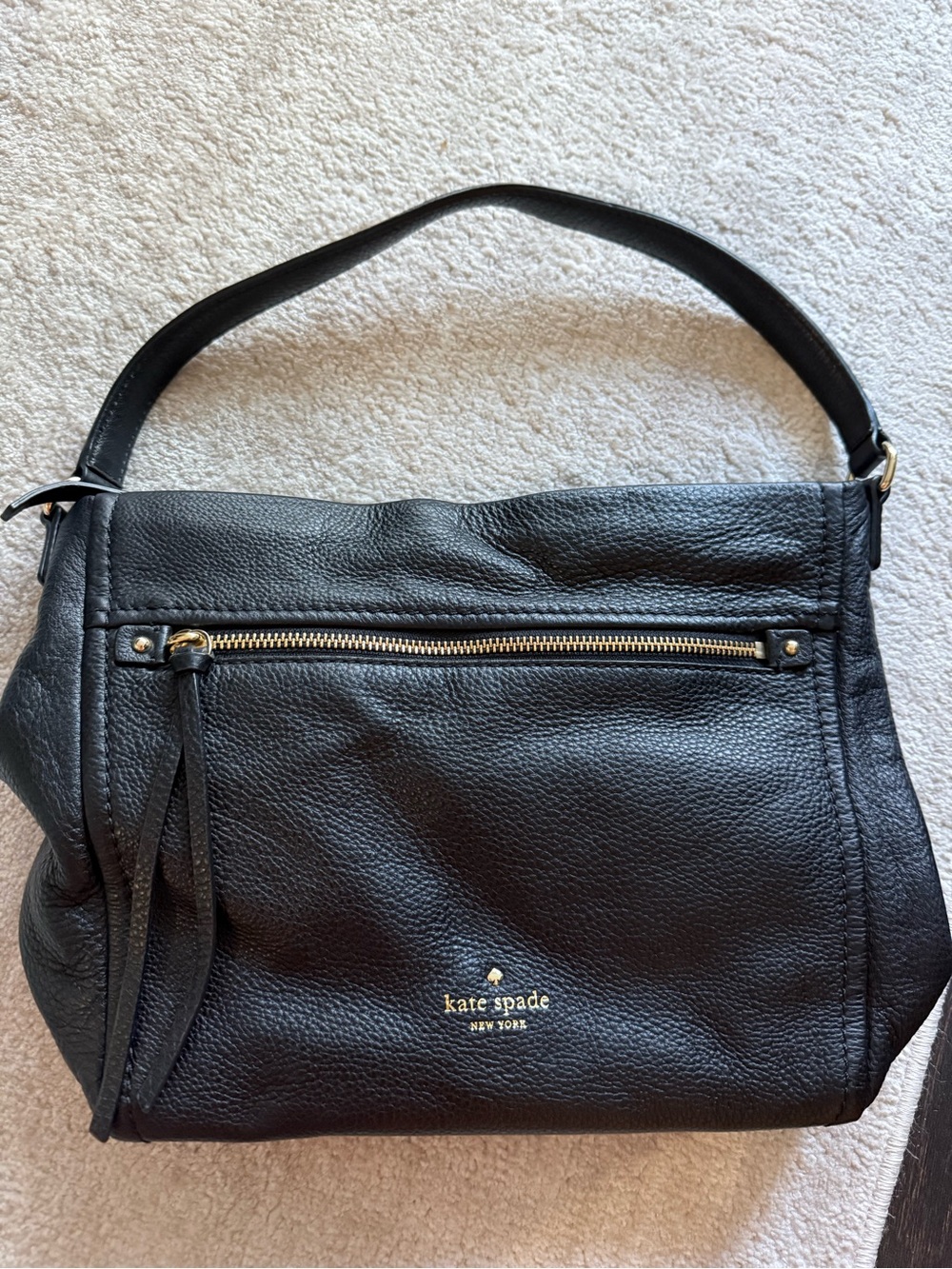 Kate Spade Black Pebbled Leather Shoulder Bag